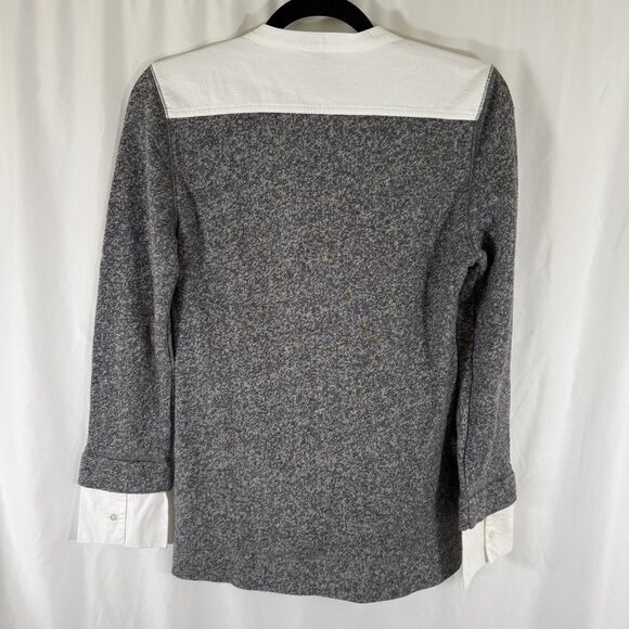 J. Crew Sweater Women's Small White Grey 1/4 Button Long Sleeve - Picture 9 of 11